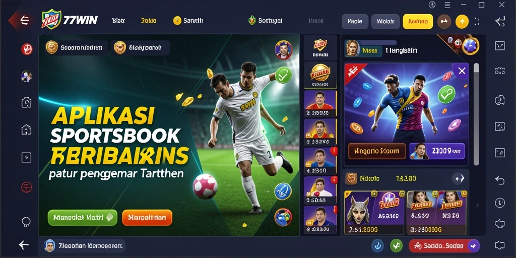 Tampilan antarmuka aplikasi 77WIN yang menarik dan interaktif.