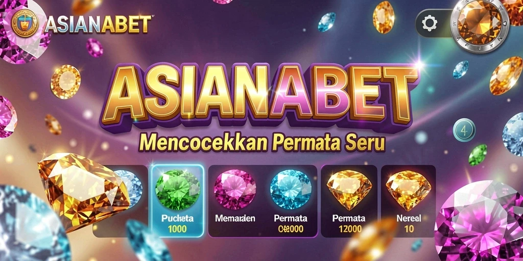 Tangkapan layar gameplay ASIANABET menampilkan kombinasi permata yang menawan.