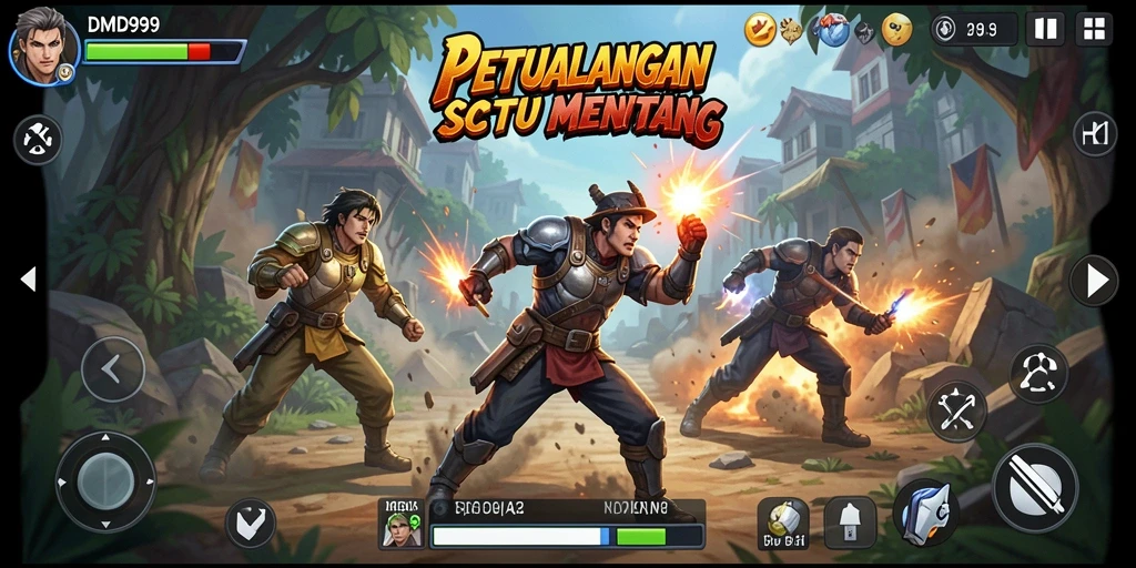 Tampilan gameplay DMD999 yang penuh aksi dan seru.