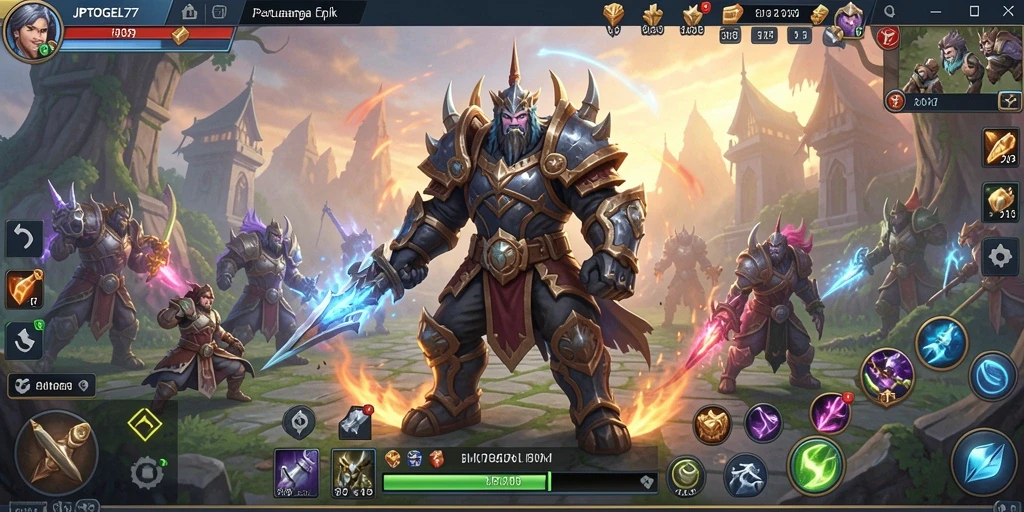 Tangkapan layar gameplay JPTOGEL77 yang menunjukkan pertempuran epik dalam MMORPG.