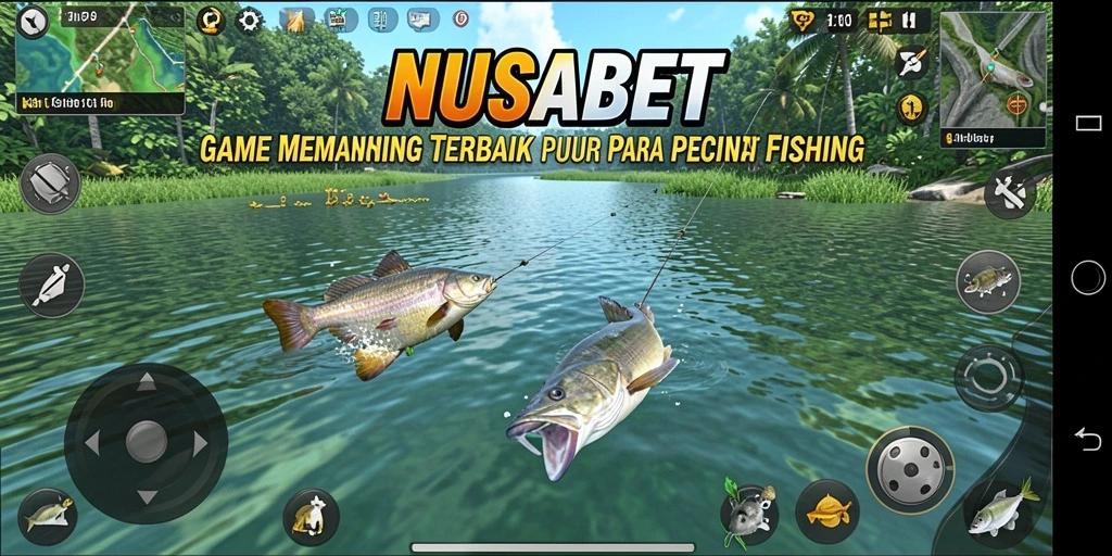 Screenshot NUSABET menampilkan serunya menangkap ikan di berbagai lokasi.