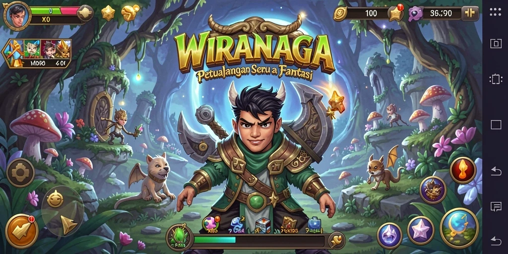 Tampilan gameplay seru di WIRANAGA dengan berbagai tantangan.